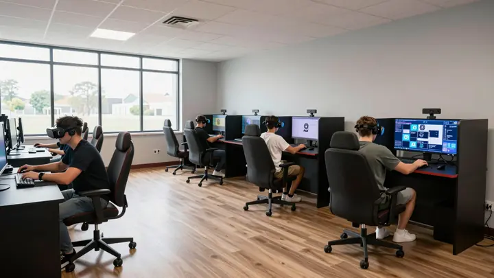 VR club interior gaming arena