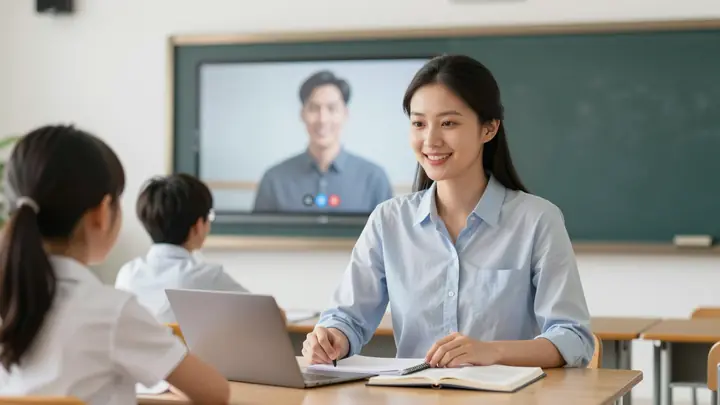 teacher video call lesson