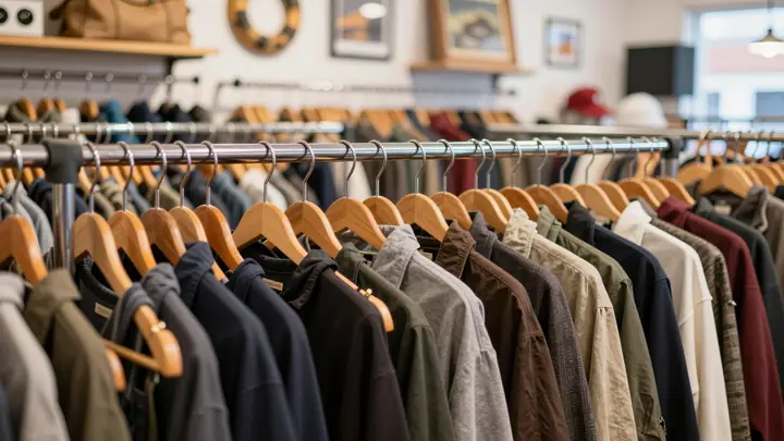 vintage clothing rack store
