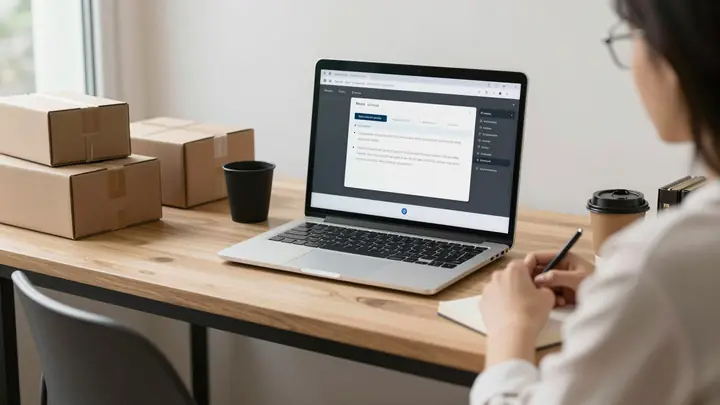 online reselling business workspace